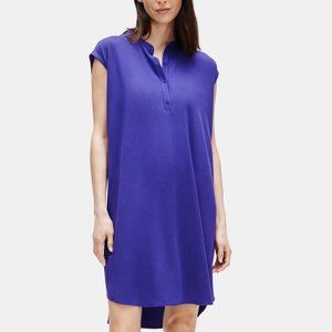 Eileen Fisher Oversized Athna Purple Fine Jersey Mandarin Collar Dress NWT XXS
